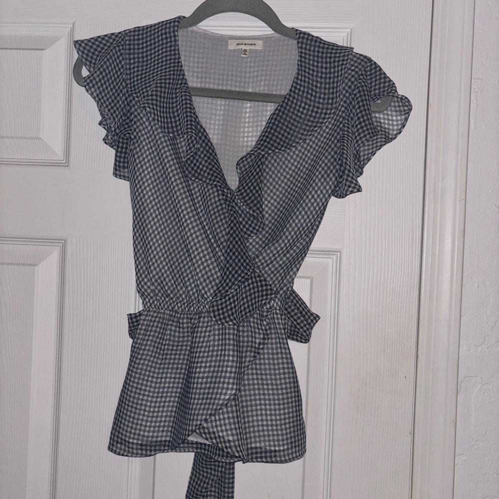 Max Studio Gingham Blouse